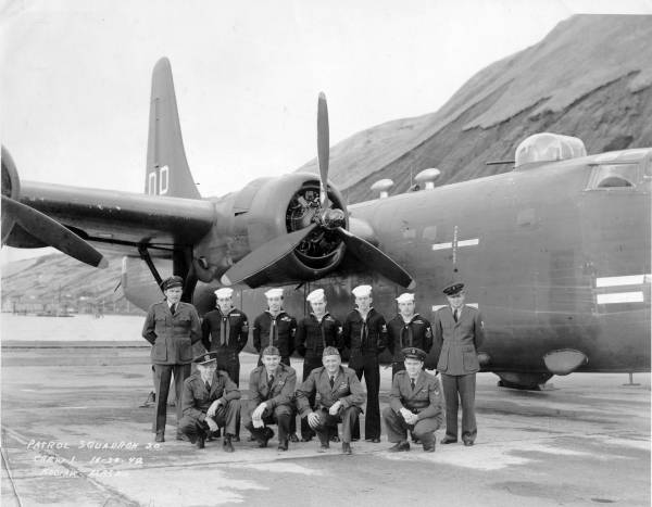 The VP-120 PB4Y-2 flight crew of LCdr Jack Litsey who was CO of the squadron after CDr. Swenson had departed; photo dates to about 1947.