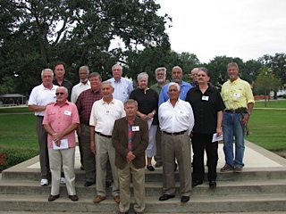 Members of U.S. Army Unit who served in highlands in Viet Nam about 1969 meet in photo ar reunion at the Woodland, Houston Texas in late Sept. 2014.