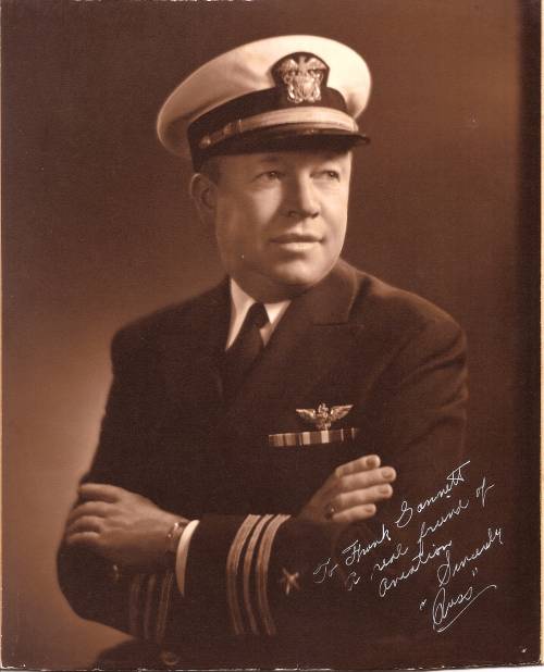 Naval pilot Russell Holderman, LCDR USNR, shown in the Navy's blue service uniform, probably in the 1930s.