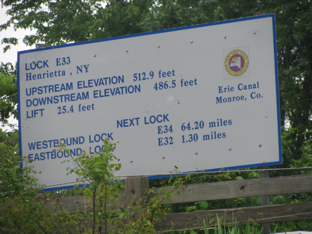The plaque that marks Lock 33 on the Erie Canal.