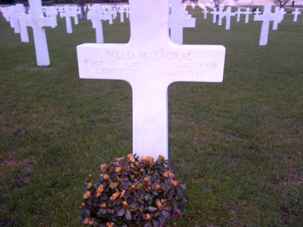 A soldier from San Diego CA rests in the Rhone American Cemetery in Draguignan France and his wife has not  forgottten him.