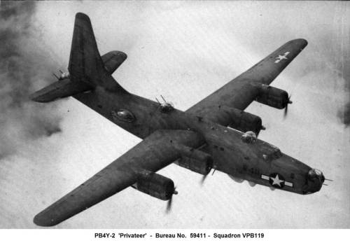 Lt. (jg) John Fette USNR and his PB4Y-2 flying from Clark Field on Luzon in the Philippines in the final year of World War II.