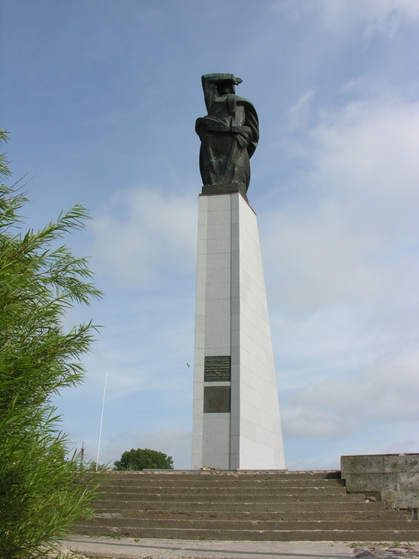 Photo of monument erected by Latlvians in honor the 50th anniversary of the date that flight crew of Navy P4Y-2 BuNo. 59645 was shot down by Soviet  fighter  aircraft  in April 1950 over the Baltic S