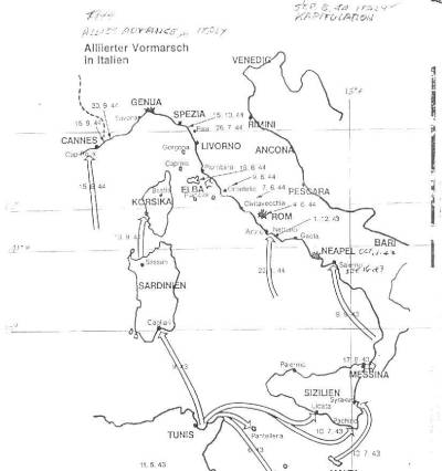 Captain Horst Deckert, U-73, adapts a central Mediterranean Mercator projection chart and makes annotations