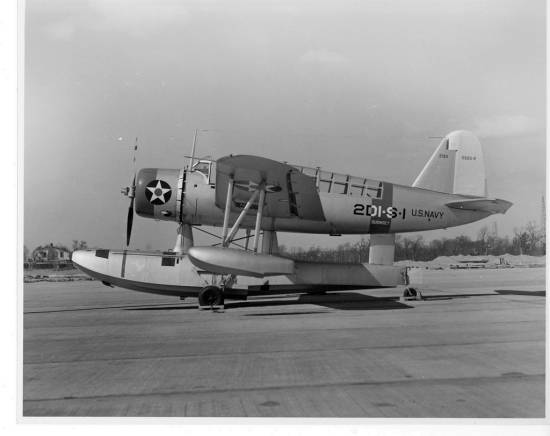 U.S. Navy OS2U floatplane.